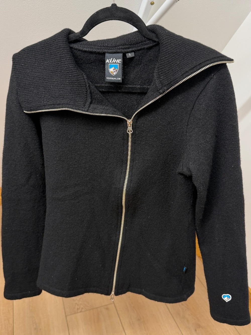KUHL 100% Wool Women's Full Zip Sweater Black Size Large